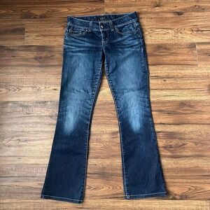 Vintage‎ Guess Y2K Low Rise Bootcut Daredevil Jeans 27 Rhinestone Embellished